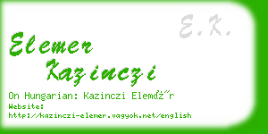 elemer kazinczi business card